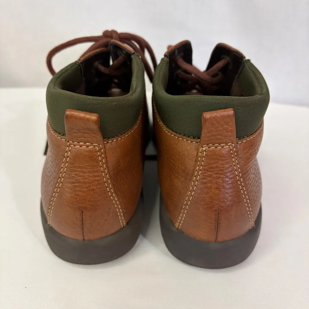 Nicole Leather Ankle Boots Women's 6.5 M Brown Lace Up Magazine Style